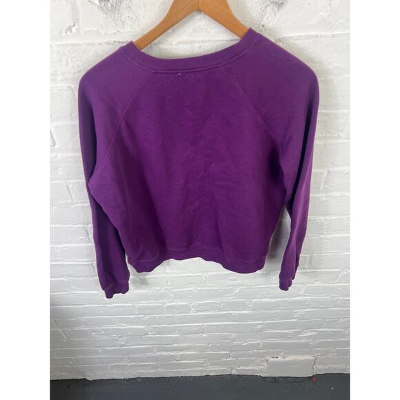 Sezane Women's Crew-Neck Sweatshirt Long Sleeve Regular Fit Purple Size M - Picture 5 of 6